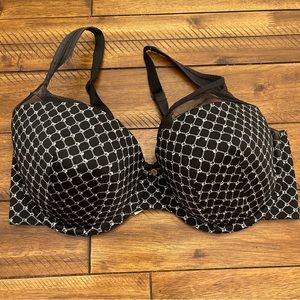 Cacique Black and White Bra With Mesh Size 38 DD